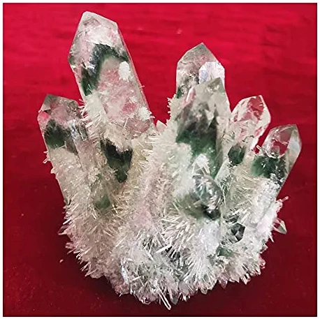 WGPHD Health & Household 380-420g Newly Discovered Green Quartz Crystal Cluster Mineral Specimen Healing Quartz Crystals and Stones Gift for Home Decor