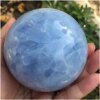 WGPHD Health & Household Natural Celestite Quartz Crystal Sphere Ball Healing (Color: Blue)