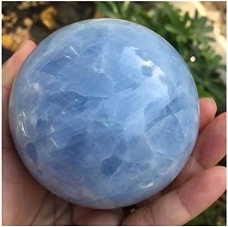 WGPHD Health & Household Natural Celestite Quartz Crystal Sphere Ball Healing (Color: Blue)