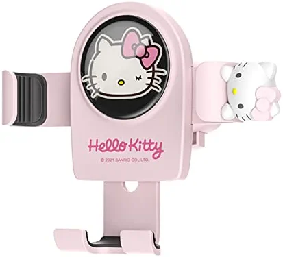 WIEEZN Cute Phone Mount for Car, Pink Cat Air Vent Clip Car Phone Holder Mount Fit for All Cell Phone, Pretty Car Accessories for Women and Girls