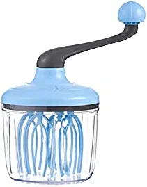 WJHSPddq Whisk Cream Whisk Manual Tools Hand-held Long Crank Egg Beater Whisk Hand Stirring Cream Butter Mixer Kitchen Egg Gadget Cream Beater (Color : Blue)