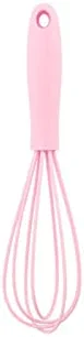 WJHSPddq Whisk Whisk Silicone Whisk Manual Egg Beater Mixer Non-Slip Easy to Clean Egg Beater Milk Frother Kitchen Cooking Baking Gadget (Color : Pink)