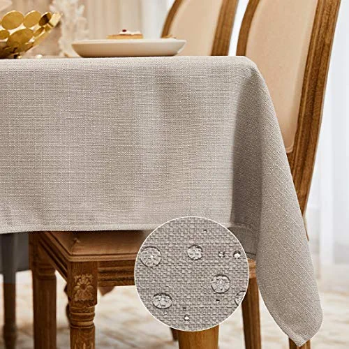 Waiter Tree Rectangle Tablecloths Linen Table Cloth Water Resistant Anti-Shrink and Wrinkle Resistant Oblong Decorative Fabric Table Cover for Kitchen and Dinning Room