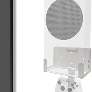 Wall Mount for Xbox Series S (Mount The Console & Accessories on Wall Near or Behind TV Left/Right), Wall Shelf Bracket Kit for XSS System