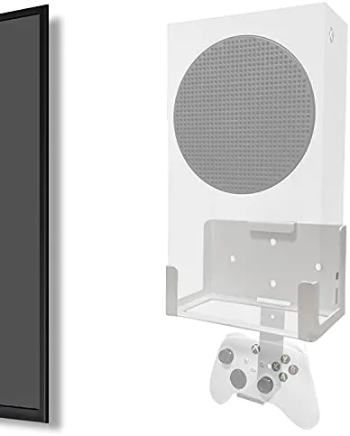 Wall Mount for Xbox Series S (Mount The Console & Accessories on Wall Near or Behind TV Left/Right), Wall Shelf Bracket Kit for XSS System