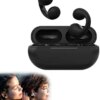 Wireless Ear Clip Bone Conduction Headphones,Open Ear Headphones,Wireless Earbuds with Earhooks,Mini Bone Conduction Waterproof Bluetooth Open Ear Earbuds for Cycling Driving Running (Black)