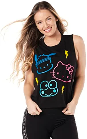 Women's Hello Kitty and Friends Workout Tank Top, Exercise Tank Top for Women