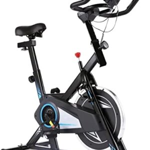 Wonzonedc Stationary Bikes for Home Indoor Cycling Bike Cardio Training Time Speed Calories Display Spinning Bike Fat Burn Lose Weight Home Office Exercise Bicycle