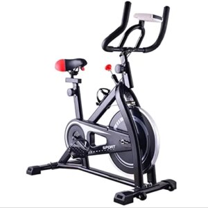 Wonzonedc Stationary Bikes for Home Indoor Silent Cycling Bike Stationary Comfortable Seat Cushion Fitness Bikes for Home Cardio Workout Training Bike (Color : Black)