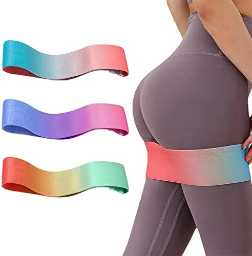 YOAHOME Gradient Resistance Bands, Yoga Resistance Bands, 3-Level Booty Hip Bands for Squat Exercise Workout Fitness Yoga Gym Pilates Loop Elastic Bands