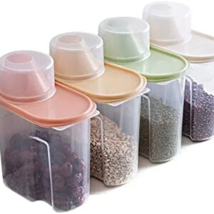 YXyanjing 4Pcs , Pouring Containers, Boxes for The Kitchen with Lid for Dry Food, Grain and Flour