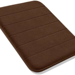 Yimobra Memory Foam Bath Mat Rug, 24 x 17 Inches, Comfortable, Soft, Super Water Absorption, Machine Wash, Non-Slip, Thick, Easier to Dry for Bathroom Floor Rugs, Brown