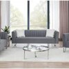 Yoglad Modern 3-Piece Sofas, Sectional Couch with Villose Pillow, Couch with Mirrored Side Trim, Faux Diamonds Decor, Free-Combination Couches for Living Room (Grey, 1+2+3 Seat, Velvet)