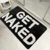 Yuang Get Naked Bath Mat- Funny Bathroom Rugs-Non Slip Black Bath Mats -Soft Thick Microfiber Absorbent Bath Rug for Bathroom -Machine Washable 20IN x 32IN