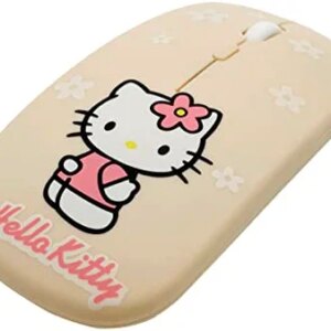 Zayaxe Hello Kitty Girls Cartoon Optical Mouse 2.4Ghz USB Computer Mouse Cartoon Game Mice Slim Silent Mouse Universal All Computers