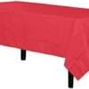 12-Pack Premium Plastic Tablecloth 54in. x 108in. Rectangle Table Cover - Red