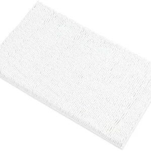 Soft Plush Chenille Bathroom Rug, Absorbent Microfiber Bath Mat, Machine Washable, Non-Slip Grip, Quick-Dry, Thick Shag Carpet Great for Bath, Shower Floor, Bedroom, or Door Mat (White, 20x32)