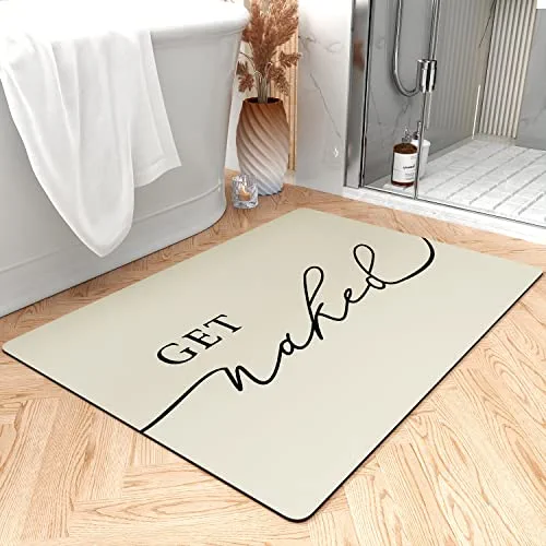 tchdio Cute Bathroom Rugs Washable Bath Mat for Bathroom Non Slip Beige White Bathroom Rugs for Bathroom Cute Bathroom Mats Super Absorbent Bath Mats Quick Dry 17"x24" Bath Mat