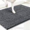 Muddy Mat AS-SEEN-ON-TV Highly Absorbent Microfiber Door Mat and Pet Rug, Non Slip Thick Washable Area and Bath Mat Soft Chenille for Kitchen Bathroom Bedroom Indoor and Outdoor - Grey XL 60"X24"