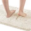 Bathroom Rug Tufted Bath Rug Bath Mat Non Slip Area Rug 17" x 24" Extra Soft Thick Absorbent Shaggy Kitchen Rug Indoor Mat Washable Microfiber Bath Mat for Bathroom Living Room Fast Dry - Ivory