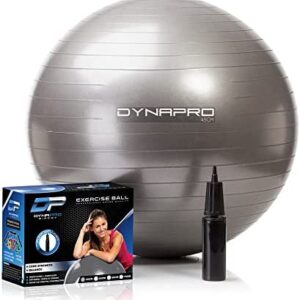 DYNAPRO Exercise Ball – Extra Thick Eco-Friendly & Anti-Burst Material Supports over 2200lbs, Stability Ball for Home, Yoga, Gym Ball, Birthing Ball, Physio Ball, Swiss Ball, Physical Therapy or Pregnancy