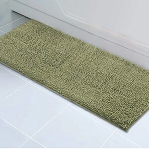 ITSOFT Plush Microfiber Long Runner - Non Slip Soft Bathroom Rug, Absorbent Machine Washable Chenille Bath Mat | Quick Dry Carpet, Great for Bath, Shower, Bedroom, or Door Mat (Sage Green, 59x21)