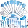 Kithcen Utensil set 42 Cooking Utensils set Nylon and Stainless Steel Utensils Set Kitchen Tool Set,Baking Set Kitchen Set Spatula Set Kitchen Gadgets Kitchen Tools Kitchen Accessories Blue