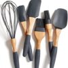 PortoFino Baking Utensil Set - Baking Gifts - Silicone Spatula - 6 Baking Tools - 3 Baking Spatulas 2 Pastry Brush 1 Whisk - Baking Utensils - Rubber Spatula Set - Wooden Spatula Set - Kitchen Gifts