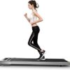 RHYTHM FUN Treadmill Under Desk Treadmill Folding Portable Walking Treadmill with Wide Tread Belt Super Slim Mini Quiet Slow Running Treadmill with Smart Remote and Workout App for Home and Office