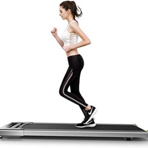 RHYTHM FUN Treadmill Under Desk Treadmill Folding Portable Walking Treadmill with Wide Tread Belt Super Slim Mini Quiet Slow Running Treadmill with Smart Remote and Workout App for Home and Office