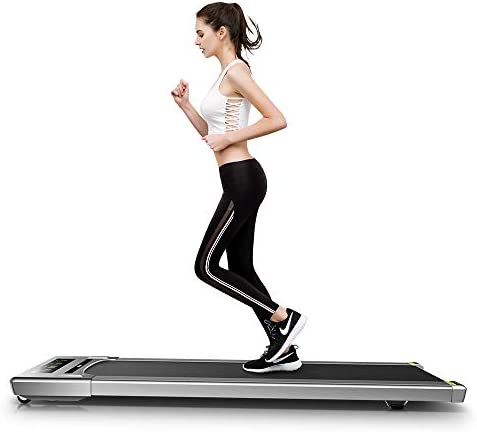 RHYTHM FUN Treadmill Under Desk Treadmill Folding Portable Walking Treadmill with Wide Tread Belt Super Slim Mini Quiet Slow Running Treadmill with Smart Remote and Workout App for Home and Office