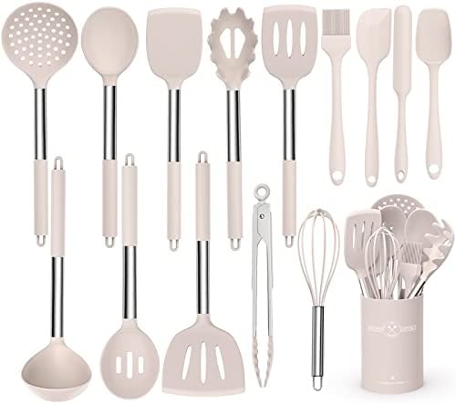 Stainless Steel Kitchen Cooking Utensil Set, Umite Chef 15 pcs Cooking Utensils - Nonstick Kitchen Utensils Cookware Set Spatula Set -Kitchen Gadgets Utensils Set, Kitchen Tools Gift