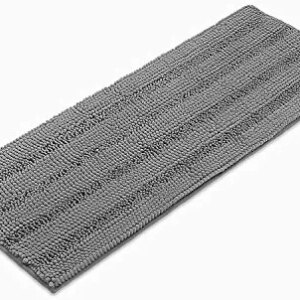 TAFTS Striped Chenille Bathroom Rugs and Mats Sets, Ultra Soft Chenille Microfiber, Absorbent Non-Slip Machine Washable Bath Rugs, Bath Mat for Bathroom, Shower Mat & Tub, 18"x48", Space Grey