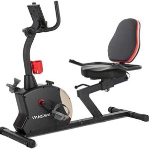 Vanswe Recumbent Exercise Bike for Adults Seniors Home Cardio Workout and Physical Therapy with 400 lbs. Capacity, Magnetic Tension, Water Bottle Holder, Pulse Monitor and Bluetooth Connectivity App