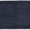 Welhome 100% Cotton Reversible Non Slip Bath Mat Rug | Deep Navy | 17" x 24"| Racetrack Pattern | Absorbent | Super Soft | Comfort | Quick Dry | Durable | Hotel Spa Bathroom Collection | Sustainable