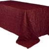 YOUR CHAIR COVERS - 90 x 132 inch Rectangular Crinkle Taffeta Tablecloth - Burgundy, Rectangle Table Linens for 6 ft Rectangular Tables, Wedding Crushed Table Cloth